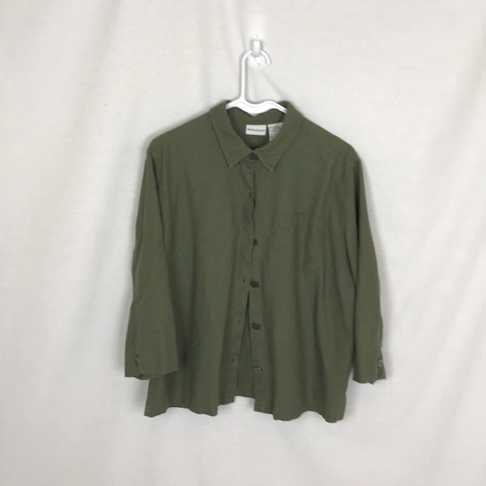 3/30 White stag linen button down